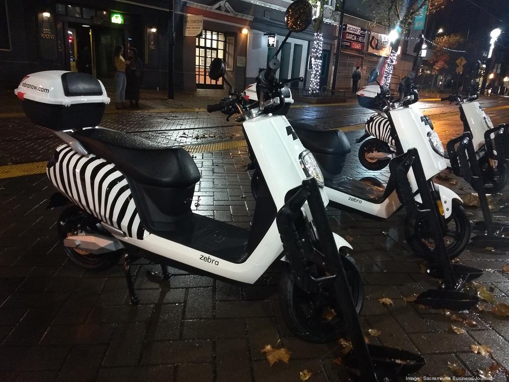 Zebra electric outlet moped