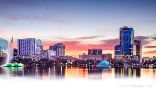 Orlando, Florida skyline at sunset