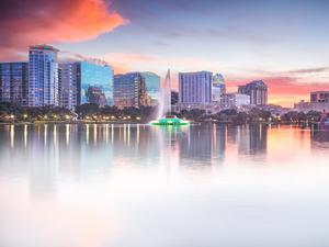 Orlando, Florida skyline at sunset