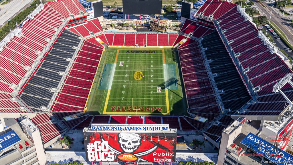 Raymond James Stadium in Tampa, FL on the eve of Super Bowl 55