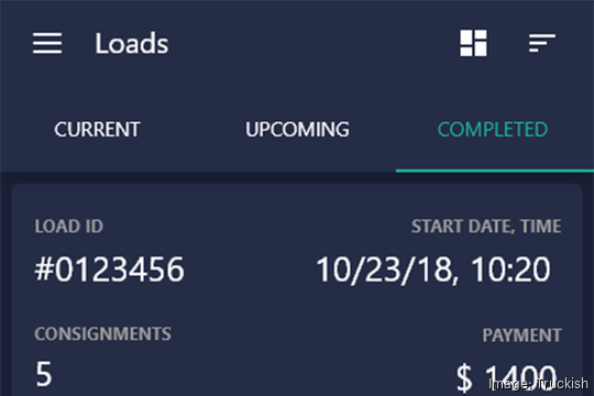Truckish Mobile App Pay Loads