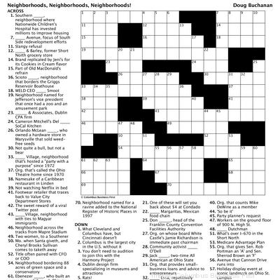 Test your puzzle-solving skills with this Columbus-centric crossword