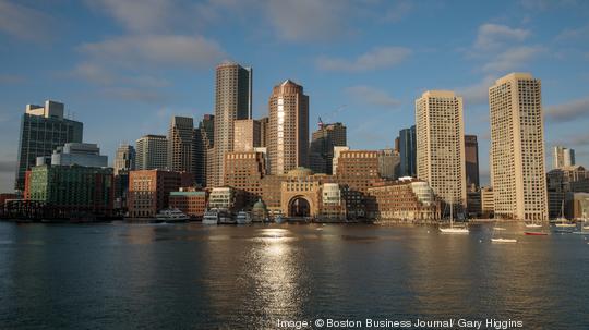 Boston Skyline Rowes Wharf International Place Waterfront