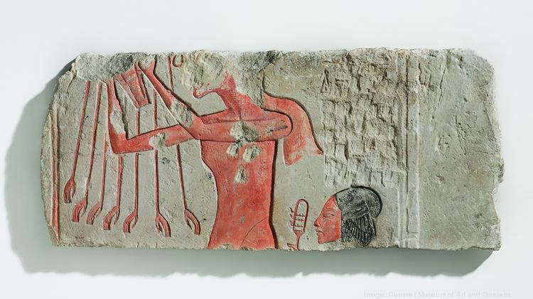 "Striking Power:                                      Iconoclasm in Ancient Egypt"                                      features artwork that explores the                                      role of destroying works of art for                                      political, religious or other                                      reasons.