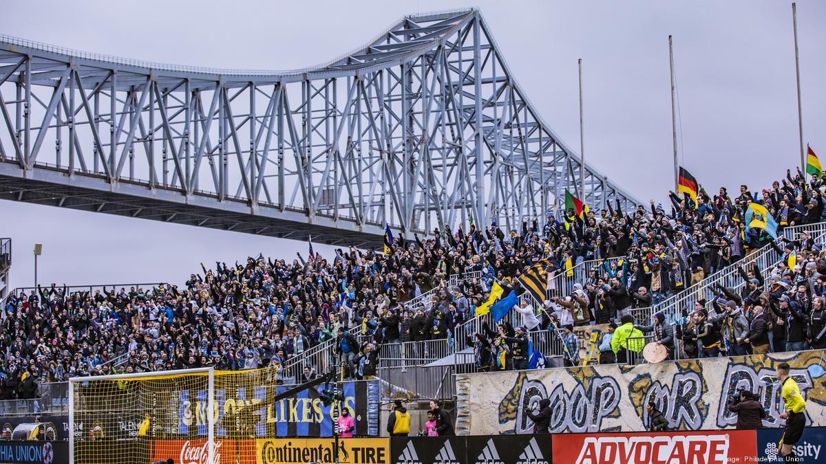 Philadelphia Union supporters section during an MLS soccer match