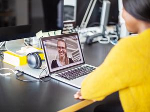 Video conference at office