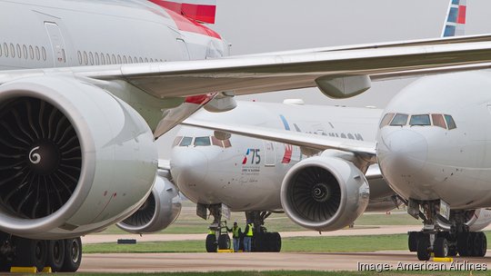 American Airlines parked jets