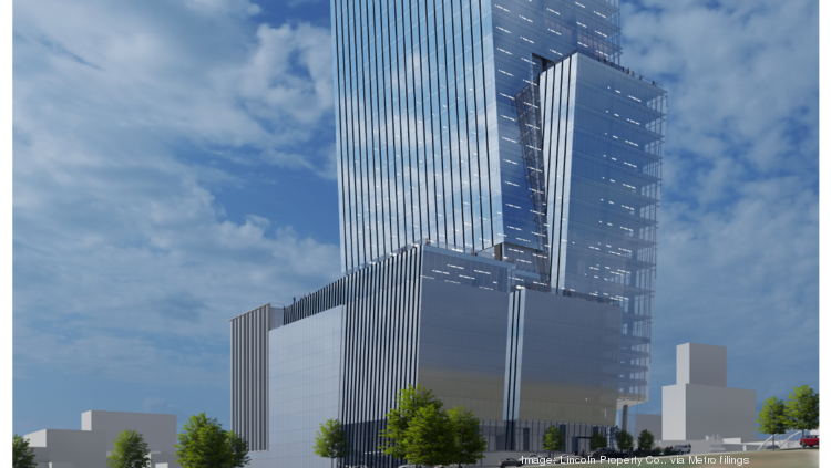 A rendering shows plans for the original 30-story Circle South tower. 