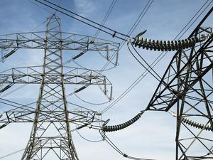 Pylons and power lines near to major electricity substation