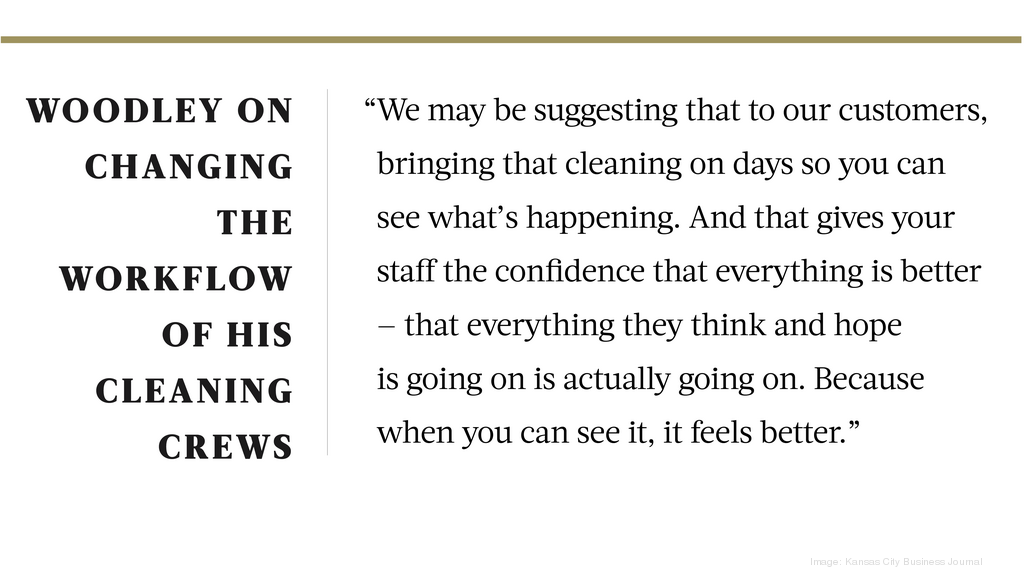 Woodley janitorial crews prepare for reopened offices amid pandemic Kansas City Business Journal