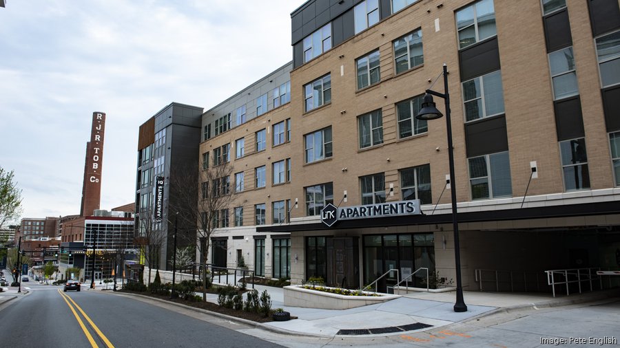Retailers sign at Link Apartments at Innovation Quarter in Winston