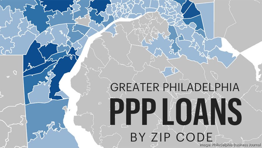 Greater Philadelphia ZIP codes with the most PPP loans over 150K
