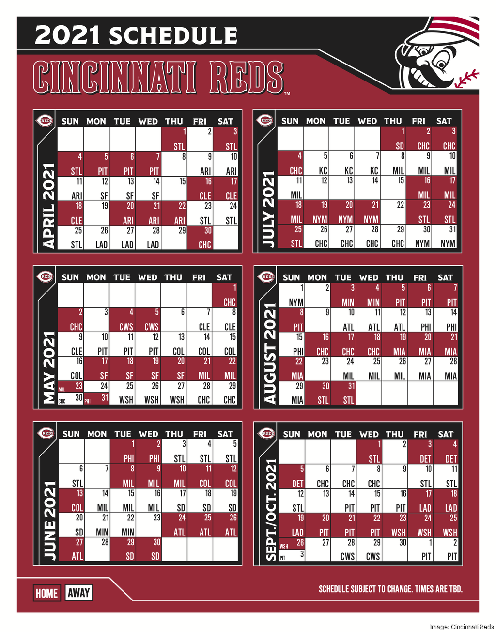 Cincinnati Reds 2021 schedule: Game times announced