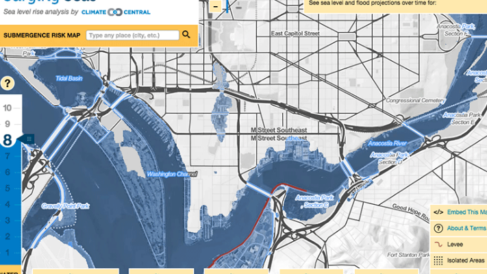 Dc Flood Zone Map Dc Inno - Map Fix: These Areas Of Dc May Routinely Be Under Water In 100  Years
