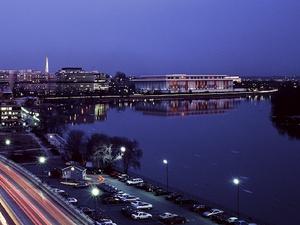 Dc Cityscape Potomac River Washington Dusk