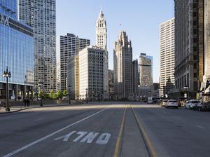 USA, Illinois, Chicago, skyscrapers with Trump Tower in downtown