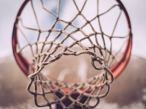 Low Angle View Of Basketball Hoop