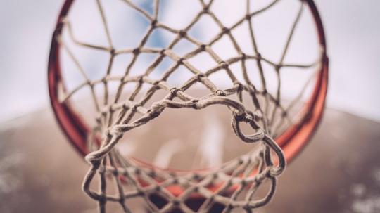 Low Angle View Of Basketball Hoop