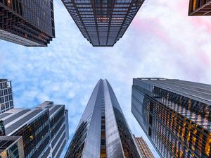 Sunrise, Looking Up, Chicago, Illinois, America