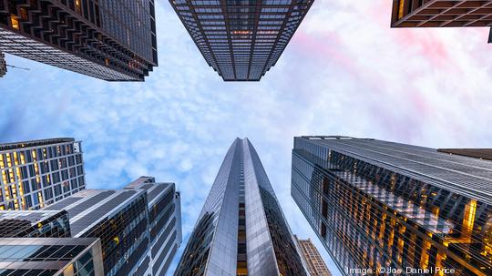 Sunrise, Looking Up, Chicago, Illinois, America