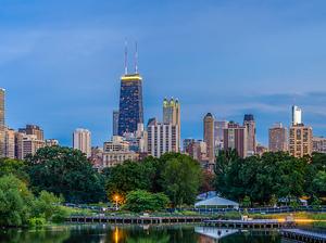 Chicago Skyline Viewed From Lincoln Park