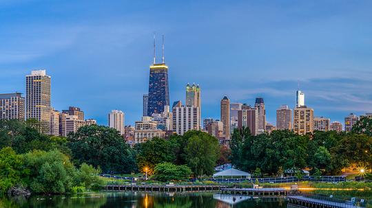 Chicago Skyline Viewed From Lincoln Park