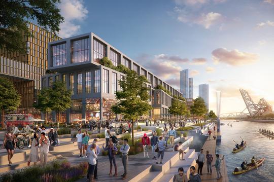 Riverwalk Promenade looking south with contributions by architect Hollwich Kushner