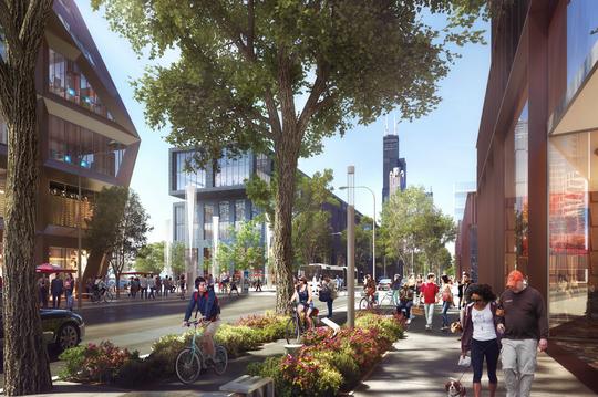 Wells Street looking north