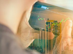 a man checking stock market