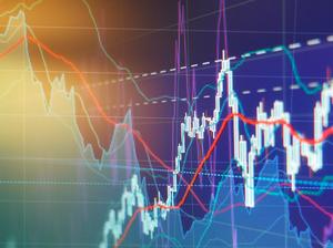 Graph charts of stock market