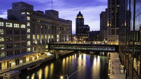 Milwaukee Cityscape of the river downtown