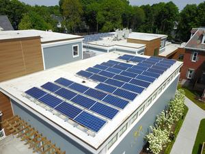 Solar panels on Epiphany School in Dorchester