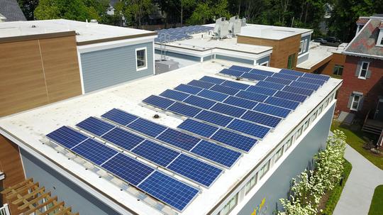 Solar panels on Epiphany School in Dorchester