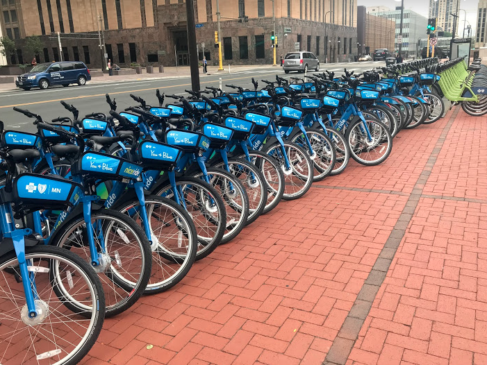 nice ride blue bikes