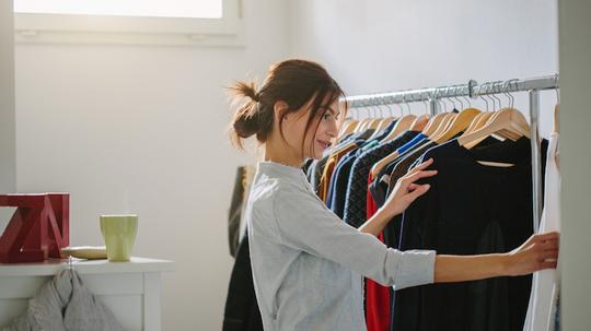 Young woman getting ready to go out