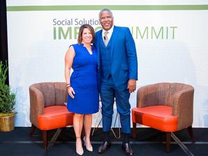 Kristin Nimsger, CEO, Social Solutions and Robert Smith, founder, chairman and CEO of Vista Equity Partners.