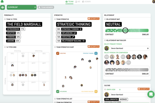 Cloverleaf TEAM Dashboard