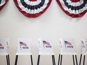 Voting booths in polling place