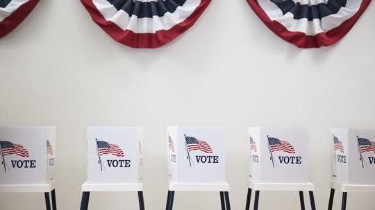 Voting booths in polling place