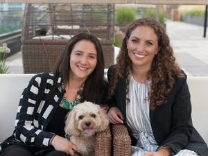 Leigh and Casey Isaacson, co-founders of Dig, with Layla