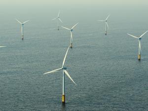 The OWEZ windfarm, IJmuiden, Noord-Holland, Netherlands