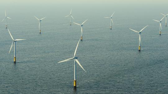 The OWEZ windfarm, IJmuiden, Noord-Holland, Netherlands