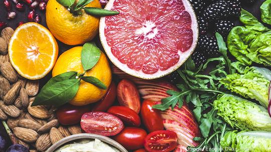 Healthy Vegan Snack Board Pink Grapefruit