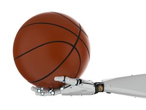 robot holding basketball