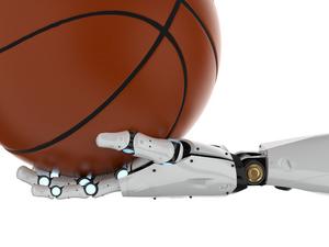 robot holding basketball