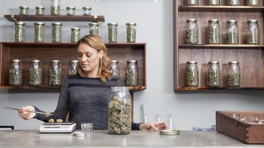 Small business marijuana dispensary in Oregon.