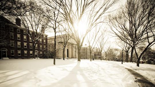 Brown University in winter