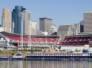 Cincinnati Riverfront Skyline with Great American Ballpark