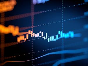 financial graph on technology abstract background