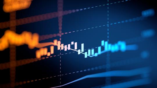 financial graph on technology abstract background